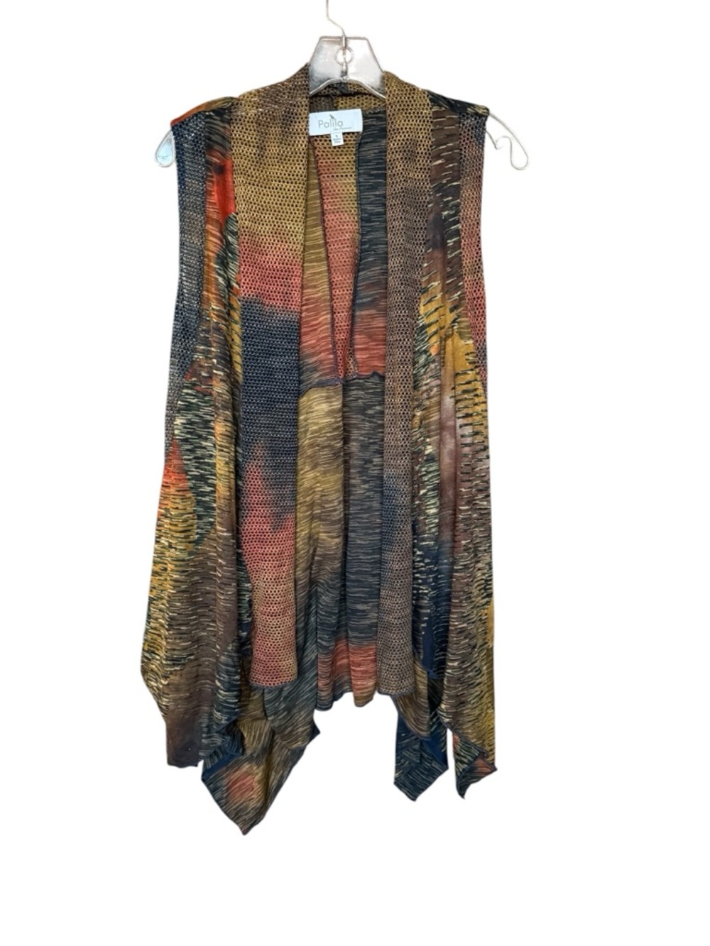Palila San Francisco Open Mesh Cardigan Vest in Golden Brown Size Small